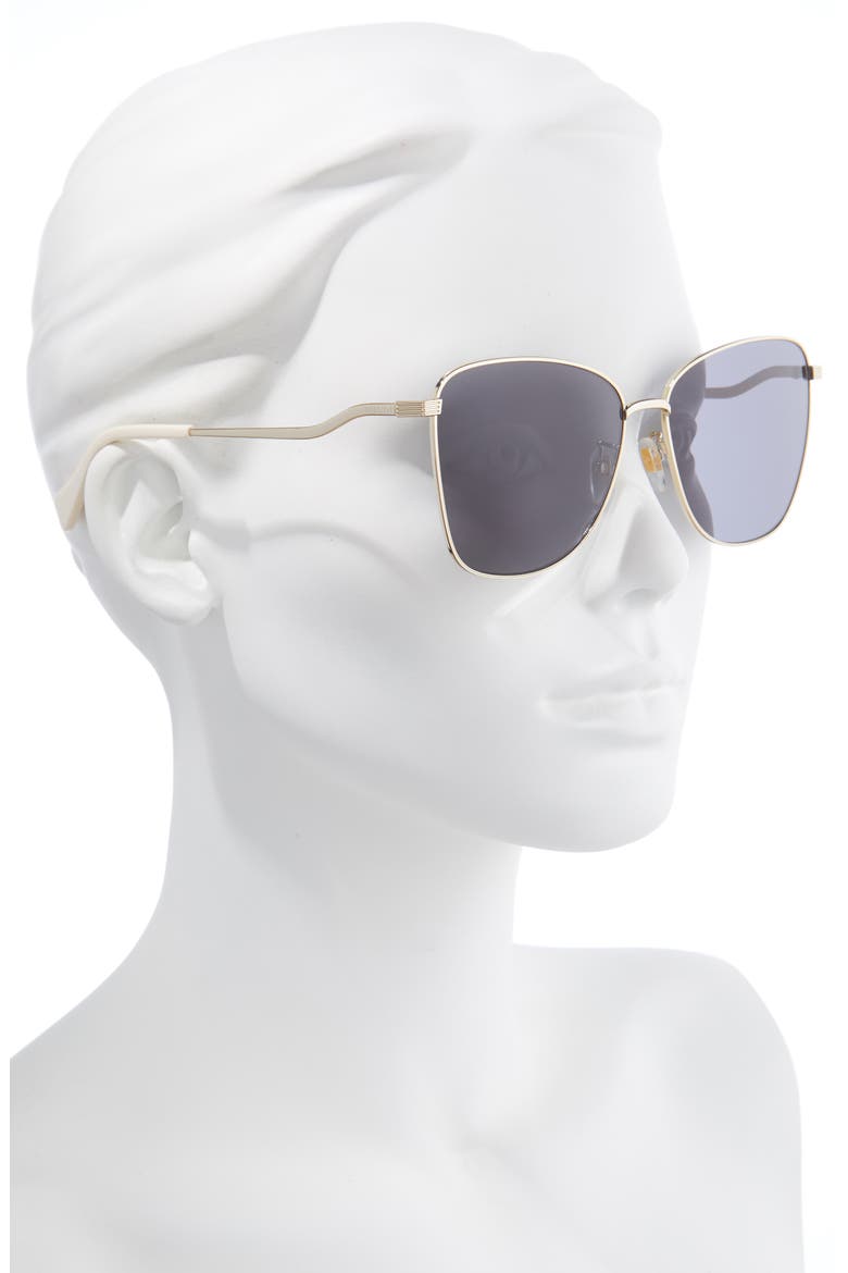 60mm Square Sunglasses, Alternate, color, GOLD/ GREY