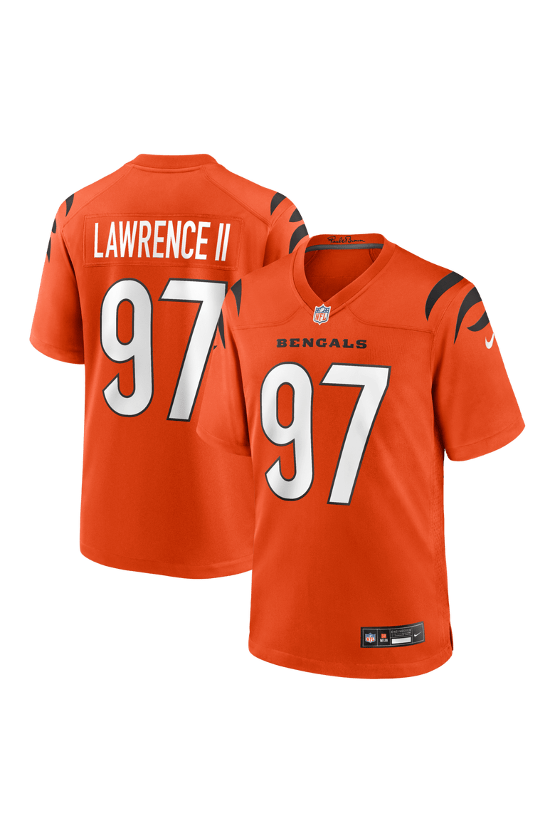 Men's Nike Dexter Lawrence II Orange Cincinnati Bengals Game Jersey, Main, color, Orange