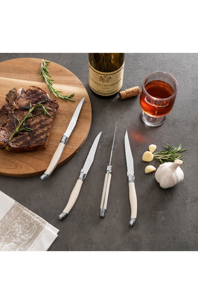 FRENCH HOME Set of 4 Laguiole Connoisseur Steak Knives, Alternate, color, Ivory