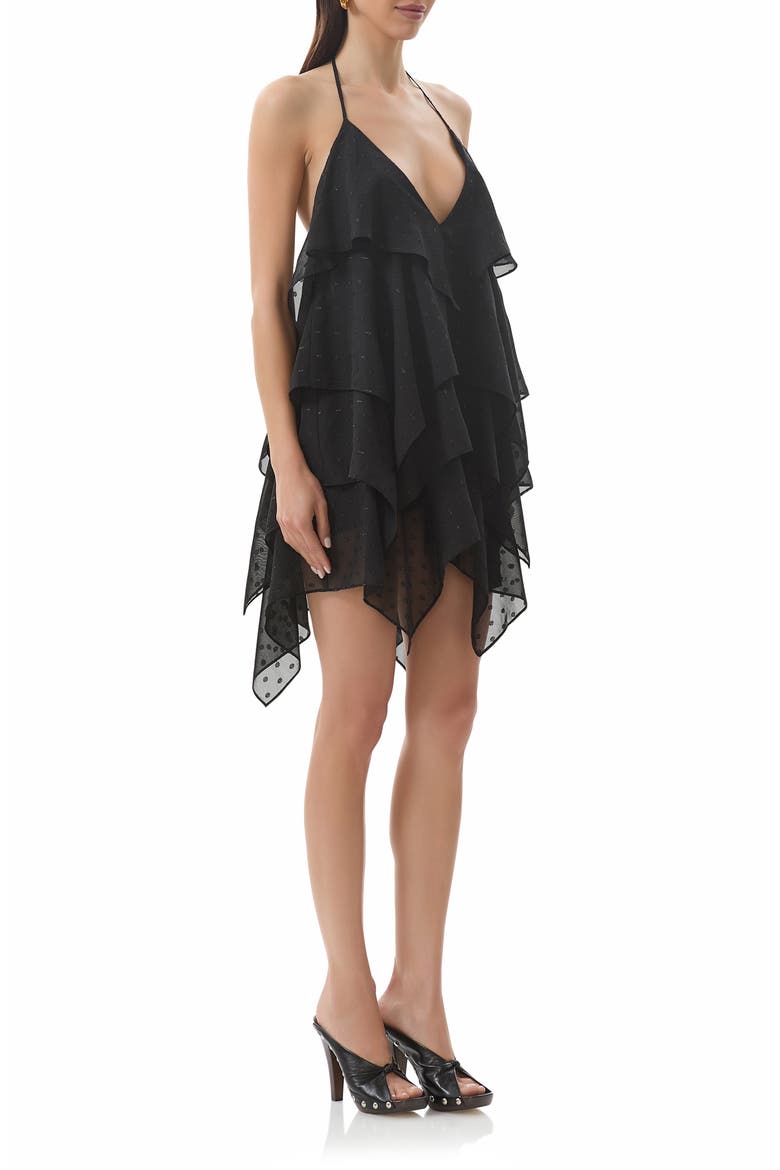 Decima Clip Dot Minidress, Alternate, color, NOIR