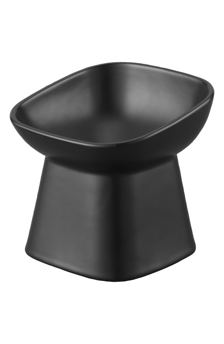 Yamazaki Tilted Pet Food Bowl, Main, color, Black