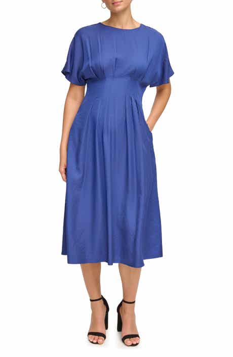 Kensie Short Sleeve Fit & Flare Midi Dress
