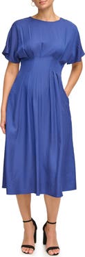 Kensie Short Sleeve Fit & Flare Midi Dress