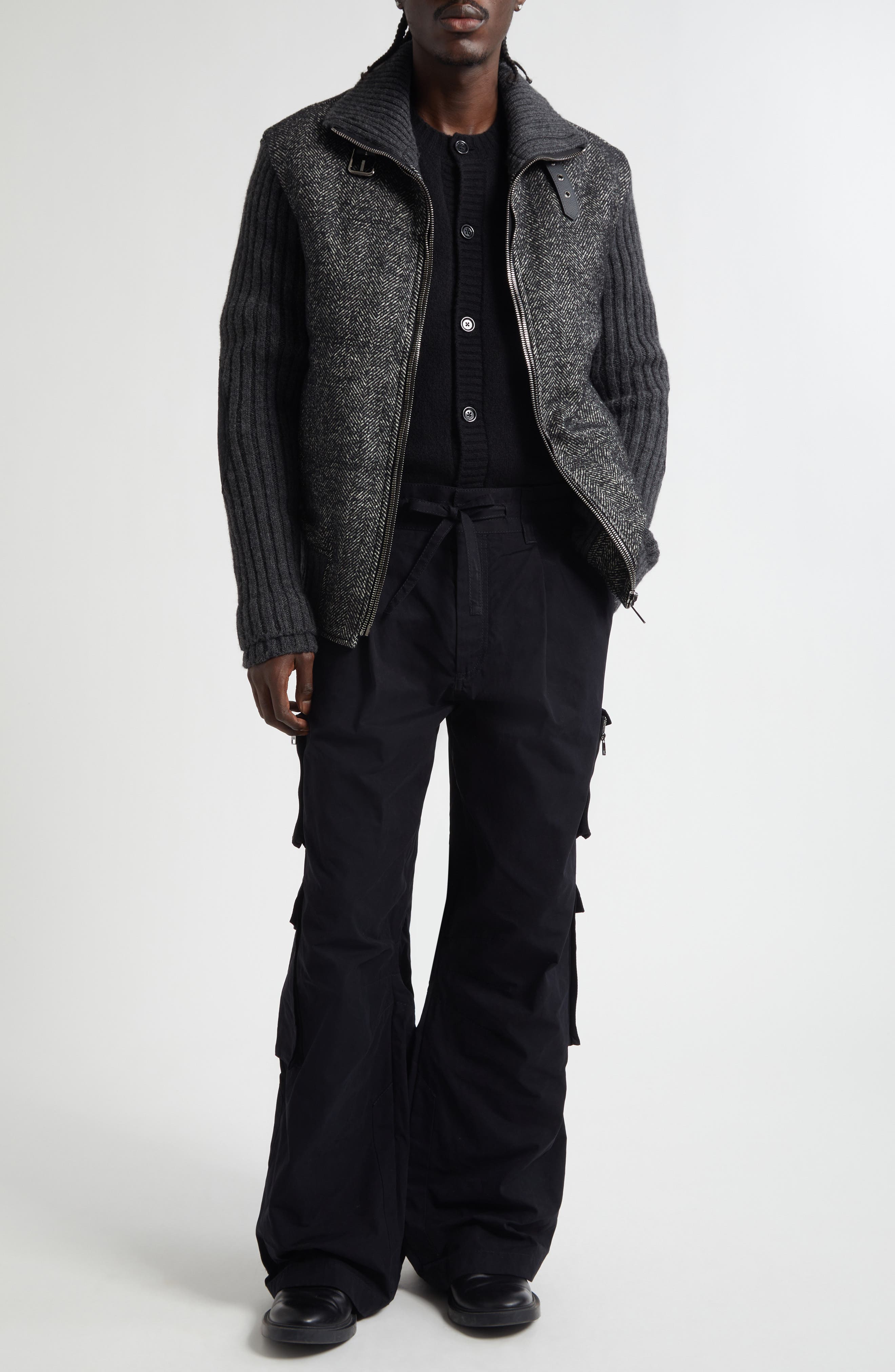 Herringbone Mixed Media Jacket - image 2
