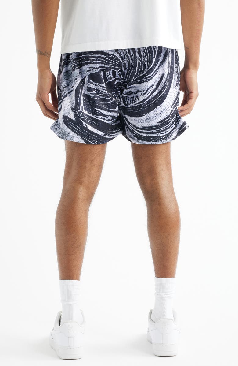 OVERTIME Splash Mesh Shorts, Alternate, color, Black