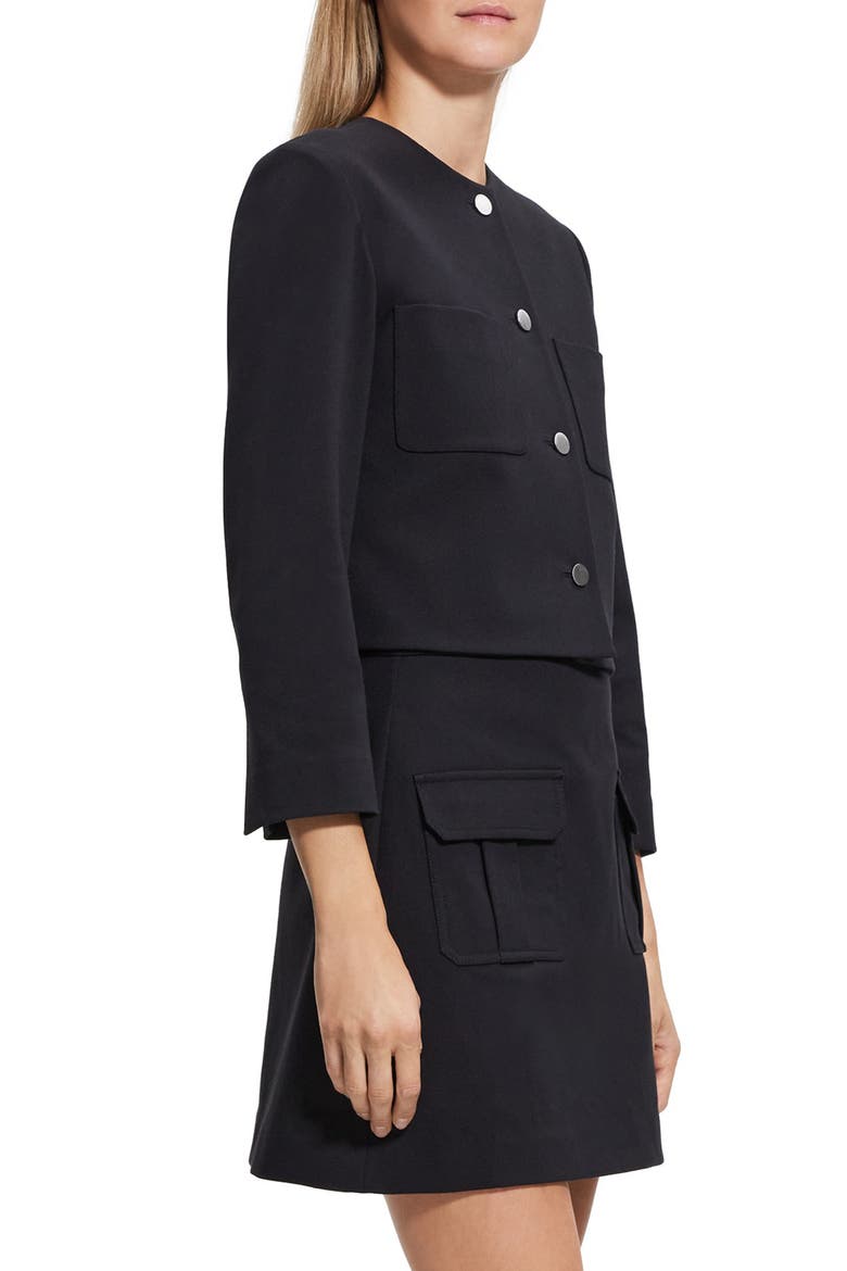 Neoteric Cotton Blend Crop Jacket, Alternate, color, DARK NAVY
