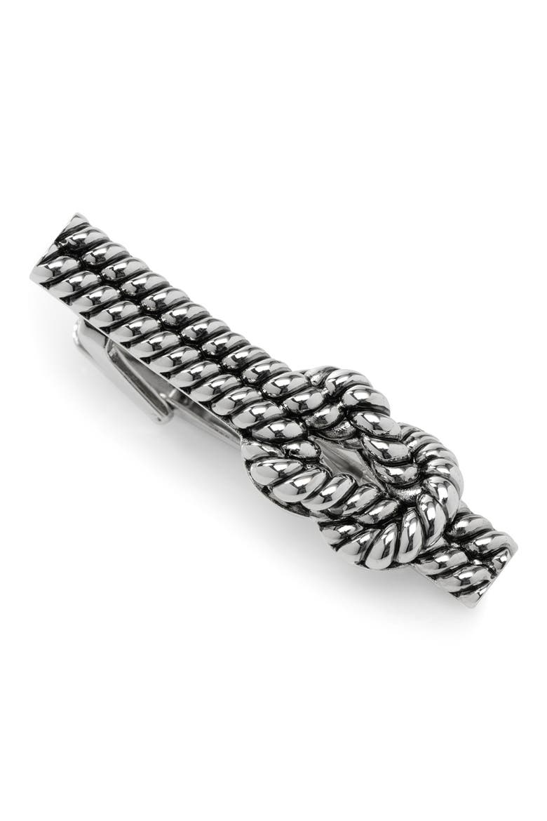 Rope Knot Tie Clip, Main, color, SILVER