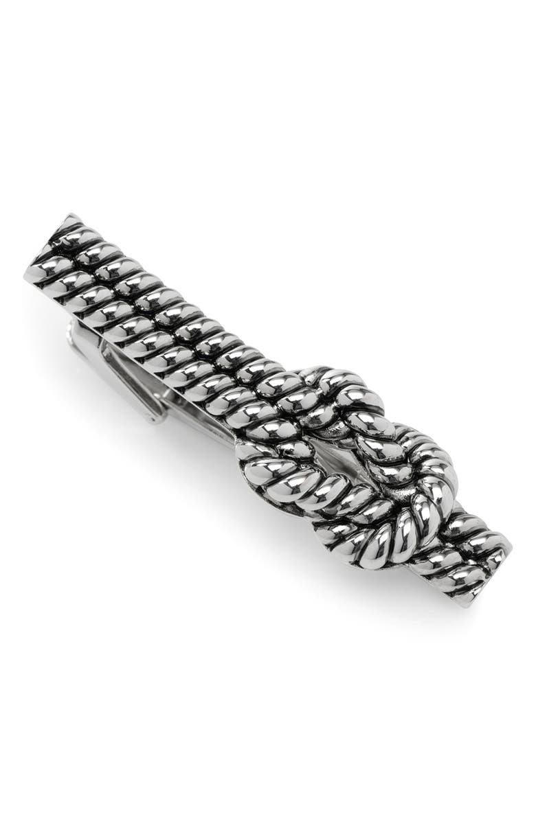 Cufflinks, Inc. Rope Knot Tie Clip, Main, color, Silver