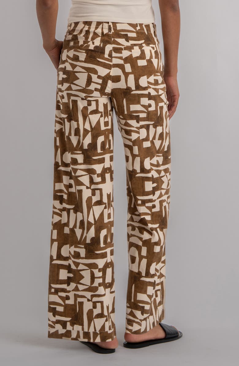 KUT from the Kloth Meg Print High Waist Wide Leg Pants, Alternate, color, Wood