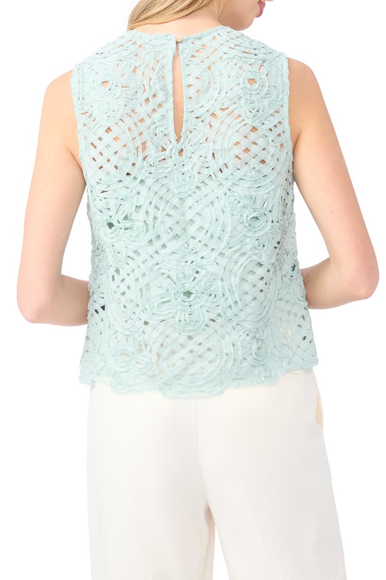 Hazel Sheer Lace Shell, Alternate, color, MELLOW MINT