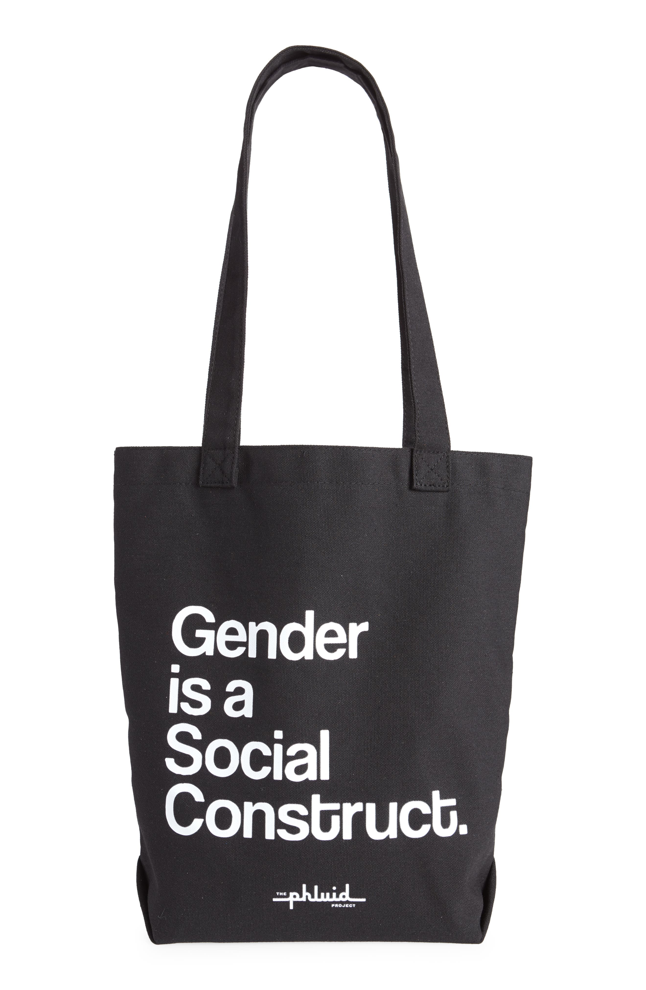 Pride Canvas Tote, Main, color, BLACK WHITE