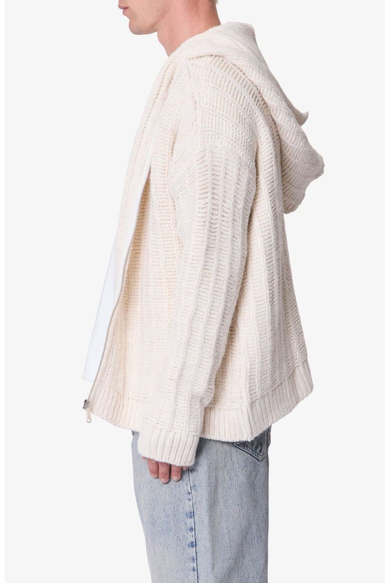 Open Stitch Zip Hooded Cardigan, Alternate, color, OFF WHITE