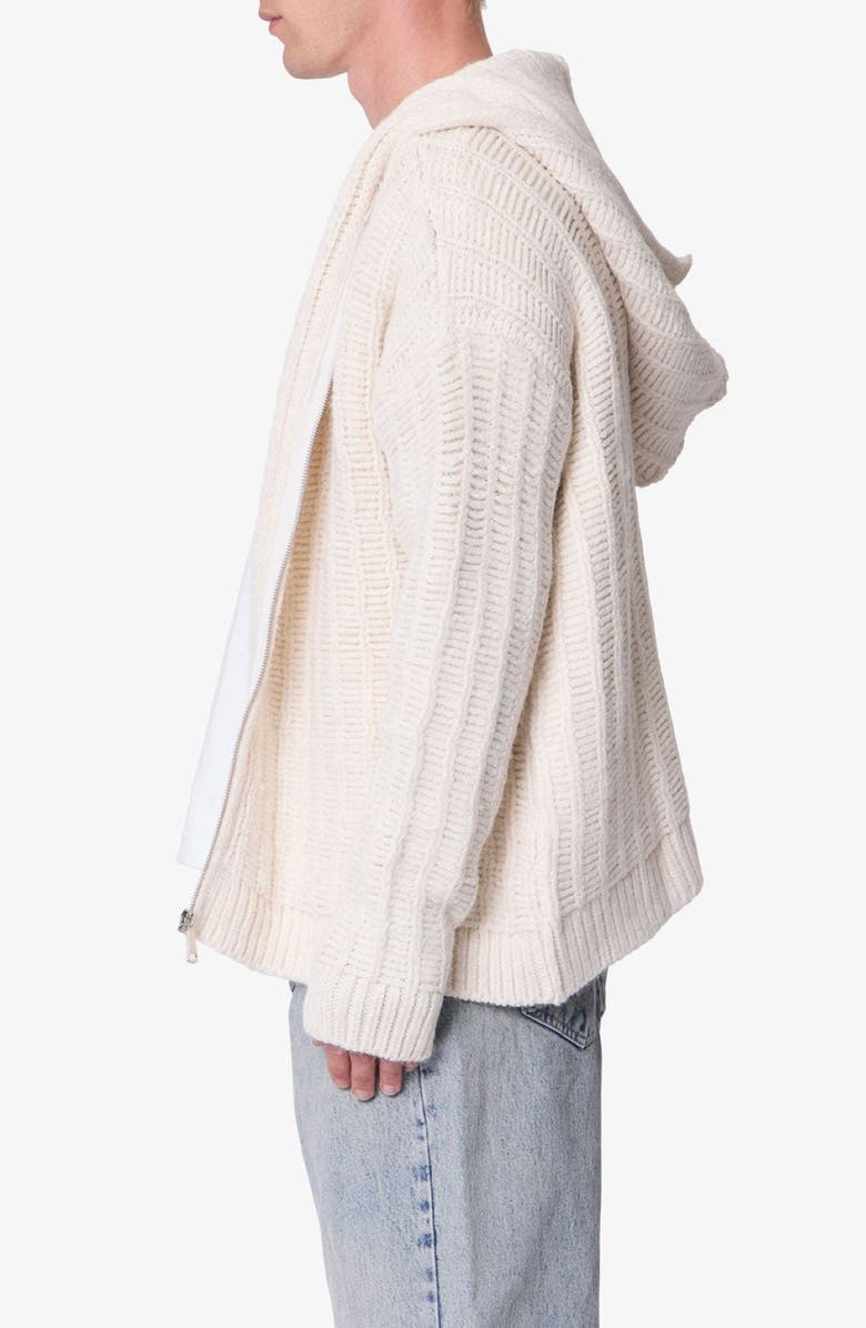 mnml Open Stitch Zip Hooded Cardigan, Alternate, color, Off White