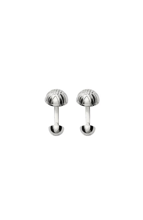 Burberry Engraved Check Cufflinks In Metallic