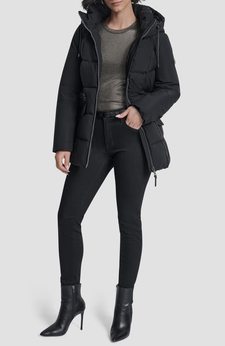 DKNY Water Resistant Box Quilted Puffer Coat, Alternate, color, 