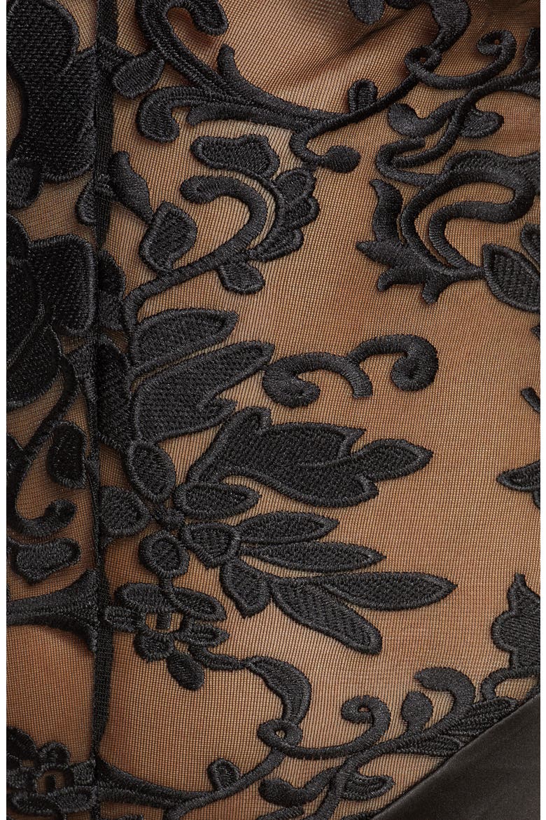 Lyla Embroidered Lace Teddy, Alternate, color, BLACK