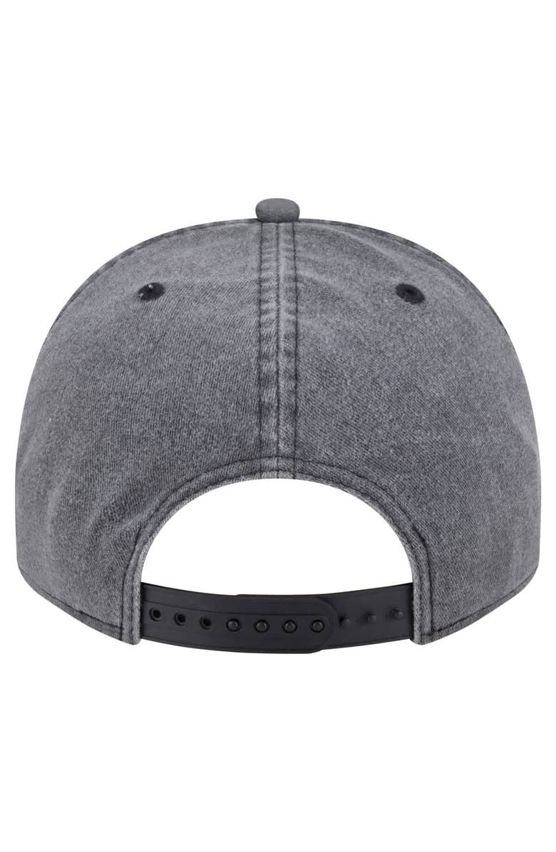 New Era Men's New Era Charcoal Oklahoma City Thunder Throwback Washed Pre-Curved 9FIFTY Snapback Hat, Alternate, color,