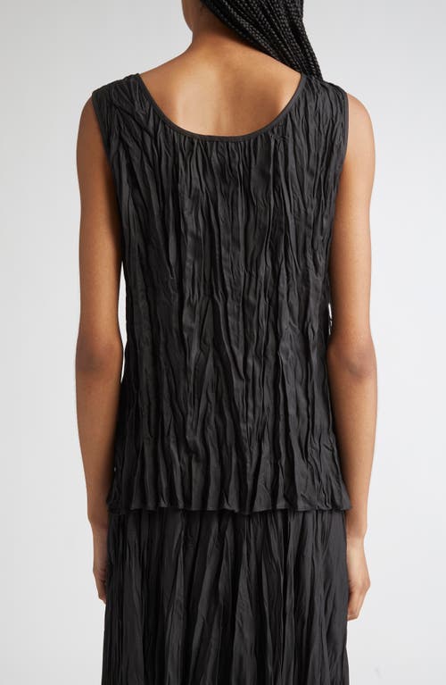 Lafayette 148 Plisse Pleated Pullover Sleeveless Blouse In Black