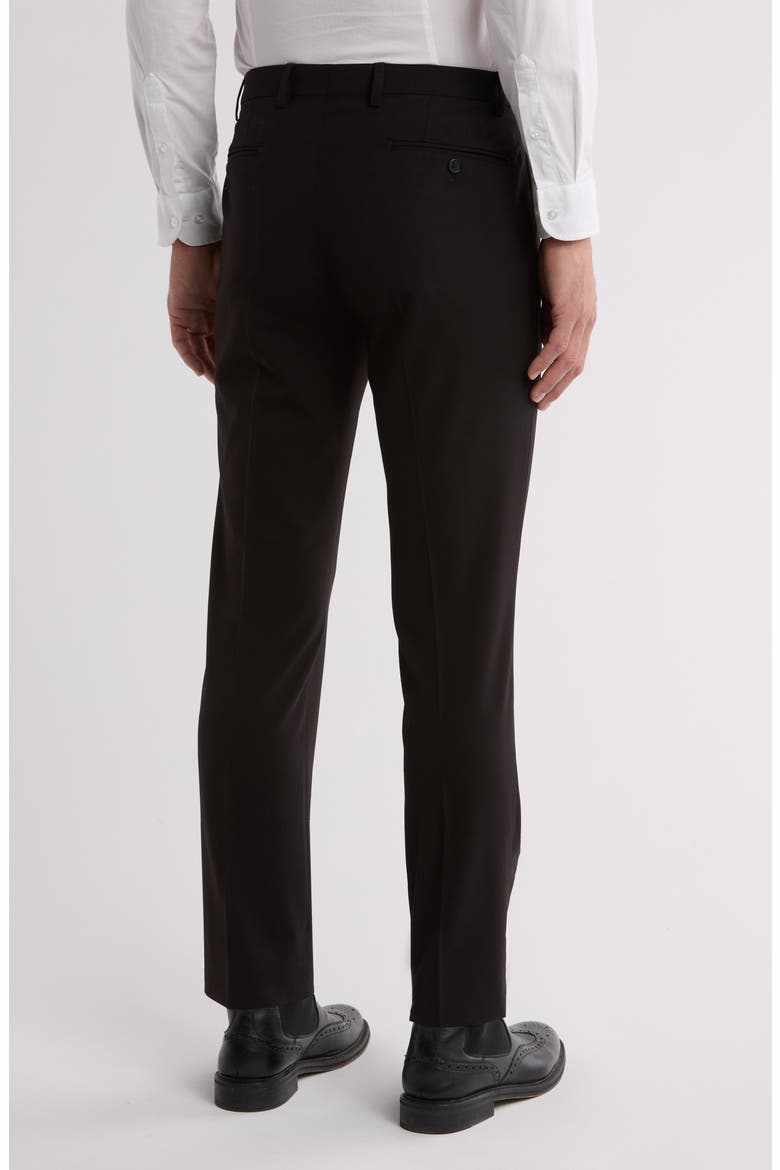 Slim Fit Flat Front Dress Pants, Alternate, color, BLACK