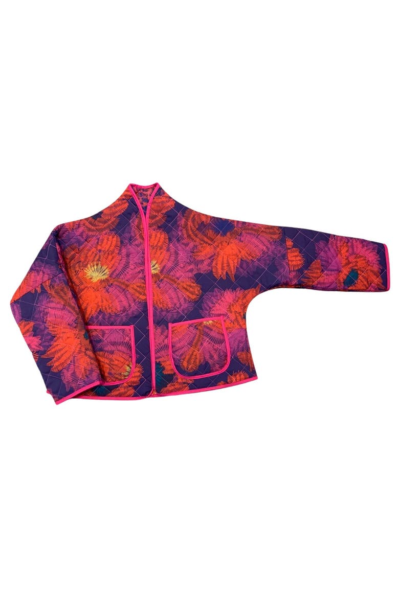 Marcia Reversible Jacket, Alternate, color, Purple/pink Floral Embroidery