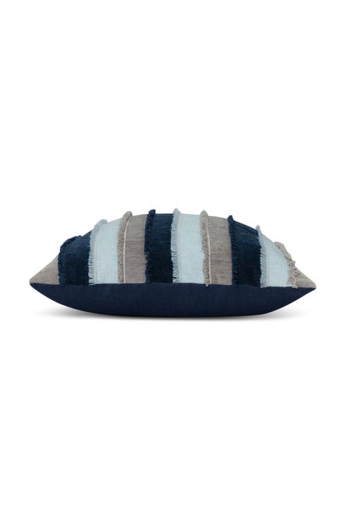 Elaine Smith Vista Multi Colored Velvet Embroidered Panelled Indoor & Outdoor Woven Accent Pillow