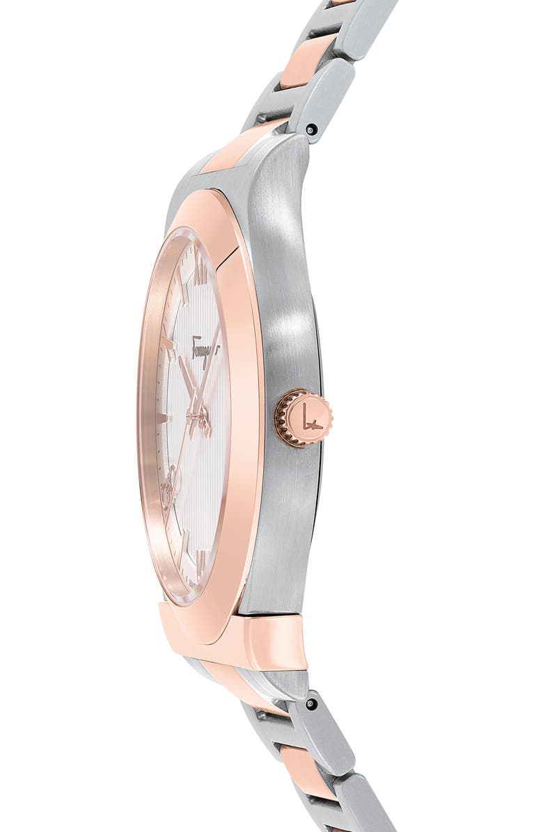 FERRAGAMO Gancini Bracelet Watch, 41mm, Alternate, color, Two Tone