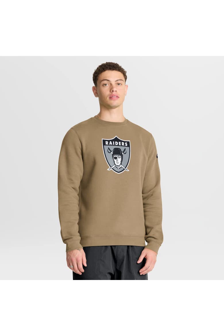 Men's Nike Tan Las Vegas Raiders Swing Pass Rewind Club Pullover Sweatshirt, Main, color, Tan