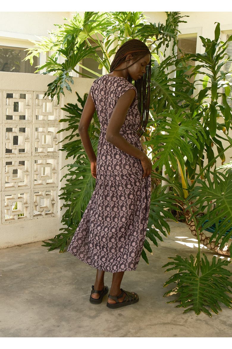 Jules V-neck Belted Tiered Maxi Dress, Alternate, color, Hydrangea