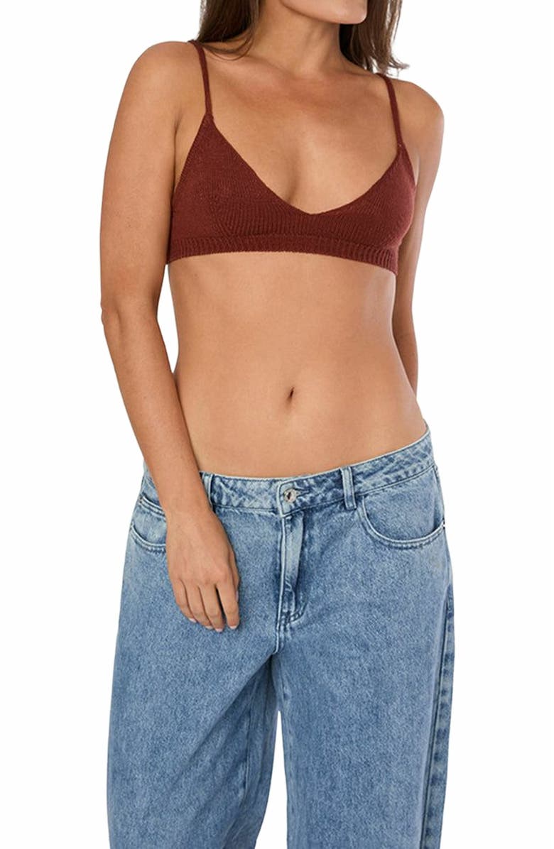 WeWoreWhat Sweater Bra Top, Alternate, color, Chestnut