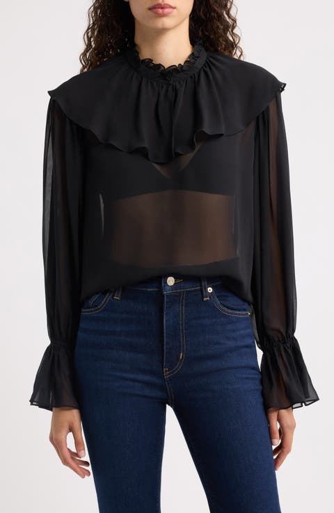 Soire Silk Ruffled Top