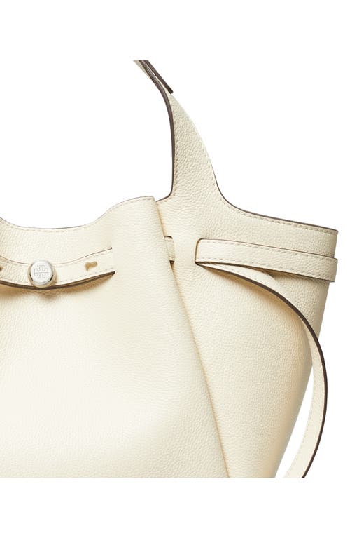 Tory Burch Romy Pebble Leather Satchel In Light Cream