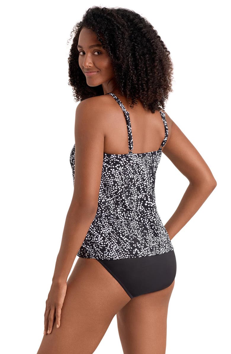 ShapeSolver High Neck Tankini Plus Size Swimsuit Top, Alternate, color, Pebble Beach