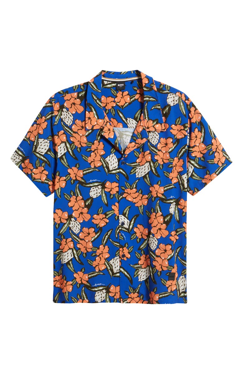 BOSS Beach Camp Shirt, Alternate, color, Medium Blue