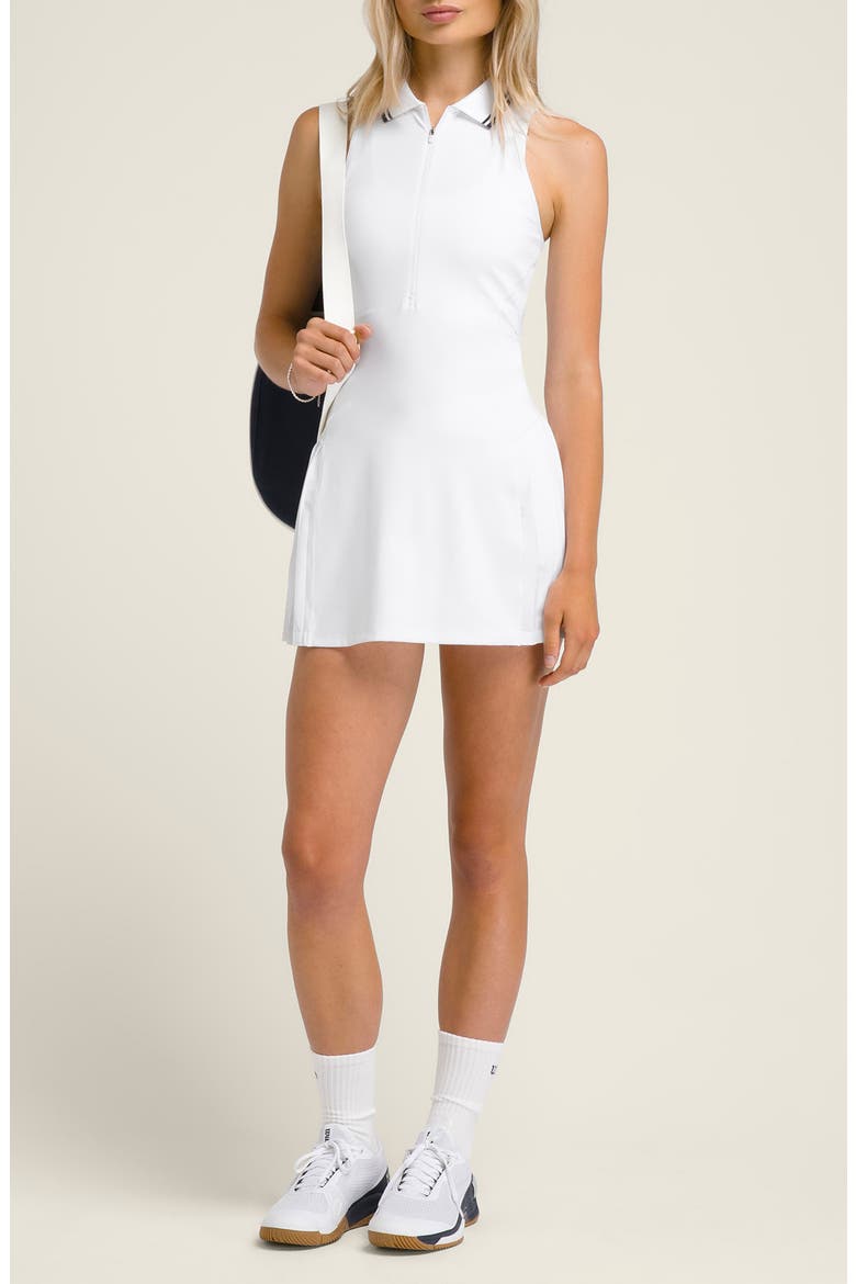 All Court Tennis Dress, Main, color, BRIGHT WHITE