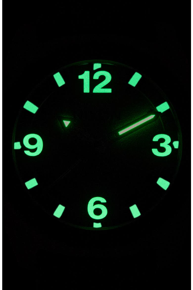 Clutch Webbing Strap Watch, 42mm, Alternate, color, ALL MATTE BLACK / BLACK