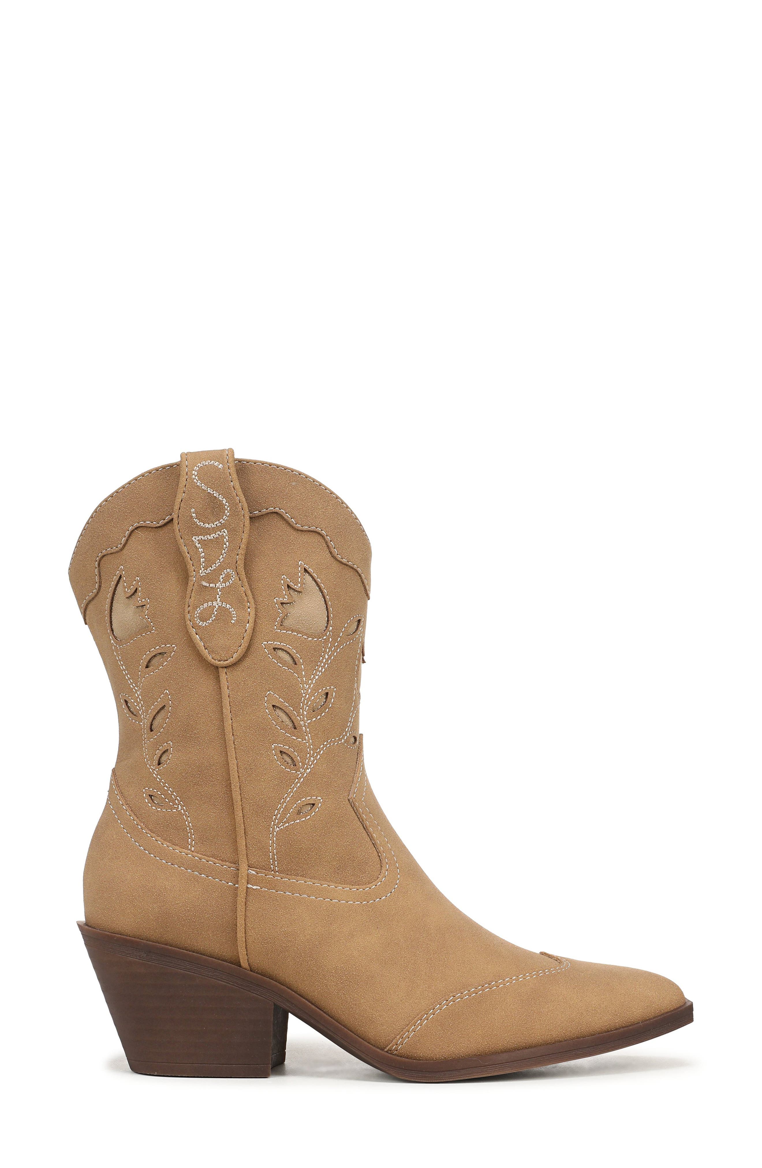 Flash Western Faux Leather Bootie, Alternate, color, ACORN