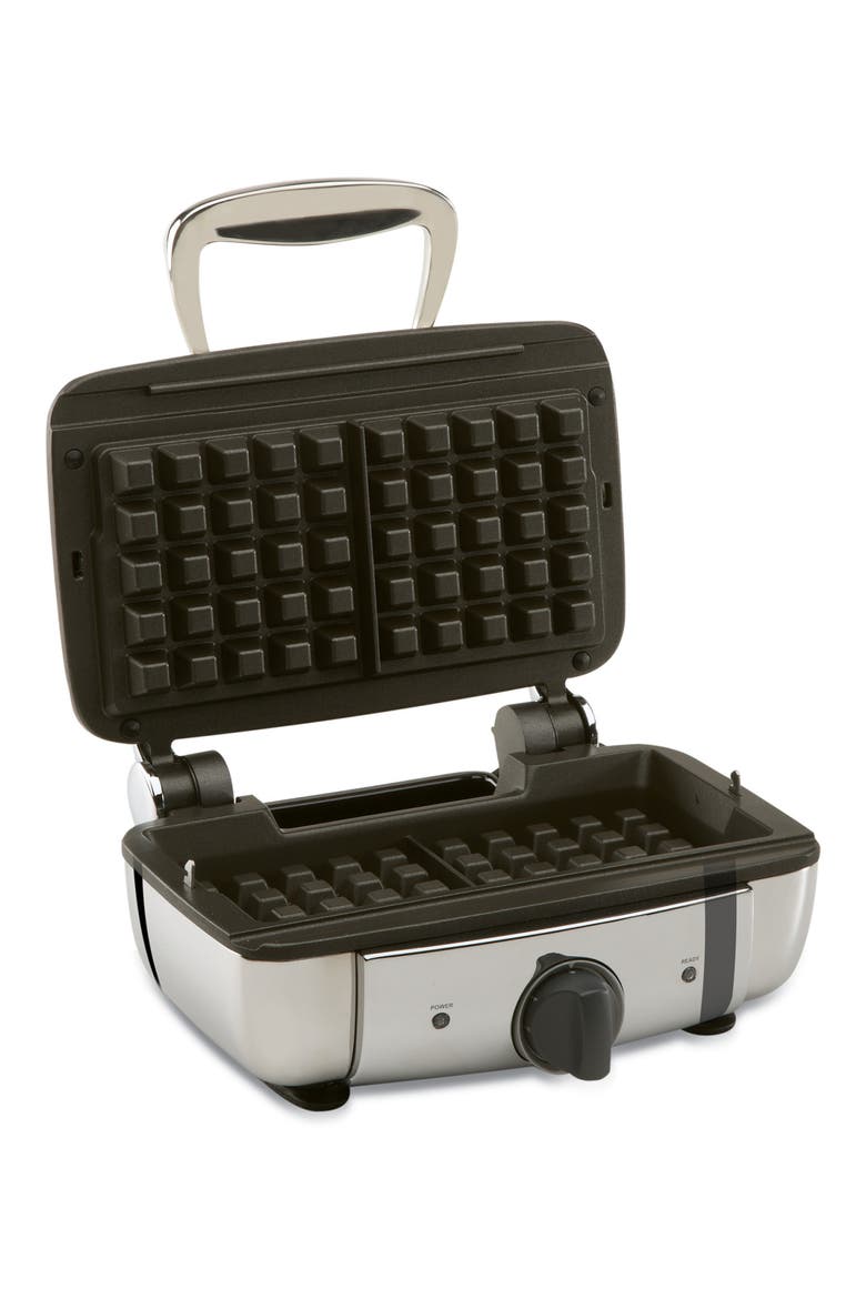 Two-Square Belgian Waffle Maker, Alternate, color, SILVER