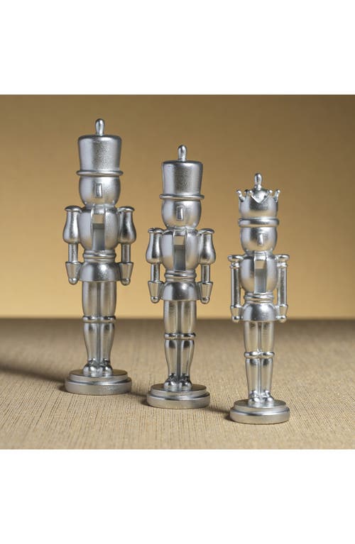 Zodax Hartwin Set Of 2 Metallic Nutcracker Figurines In Silver