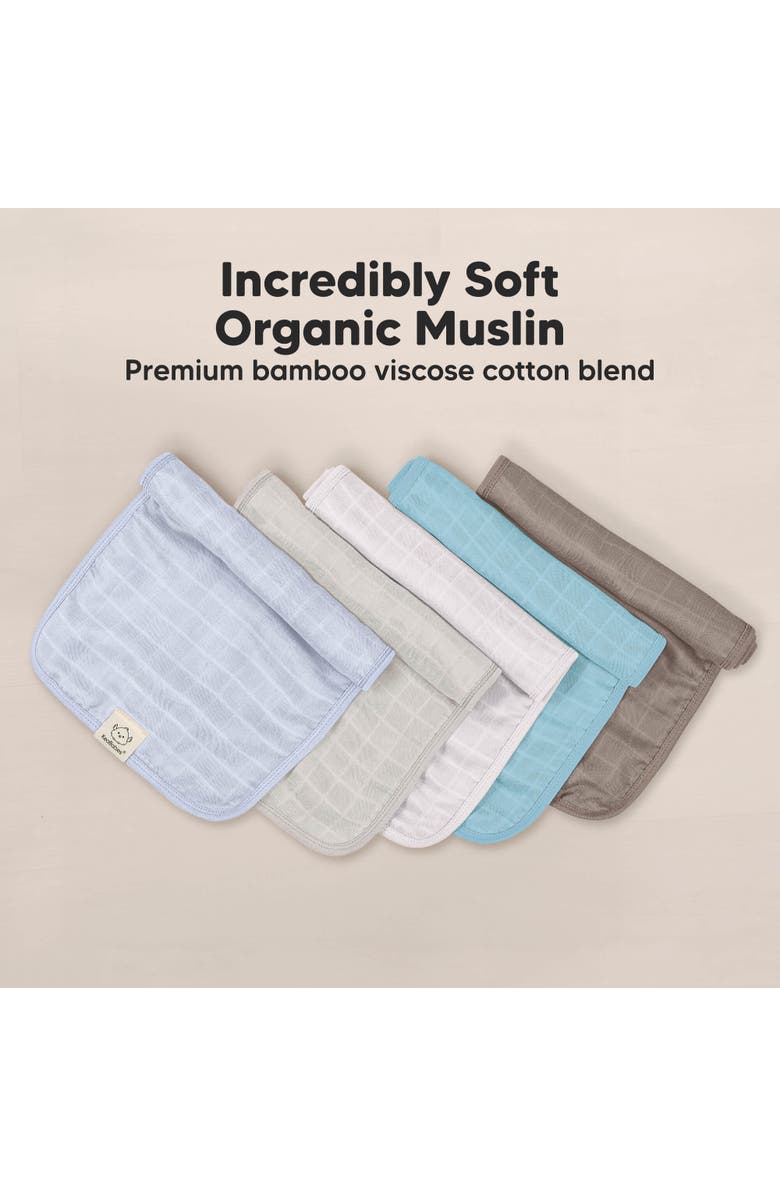 KeaBabies 5-Pack Lumi Muslin Burp Cloths, Alternate, color, Nimbus