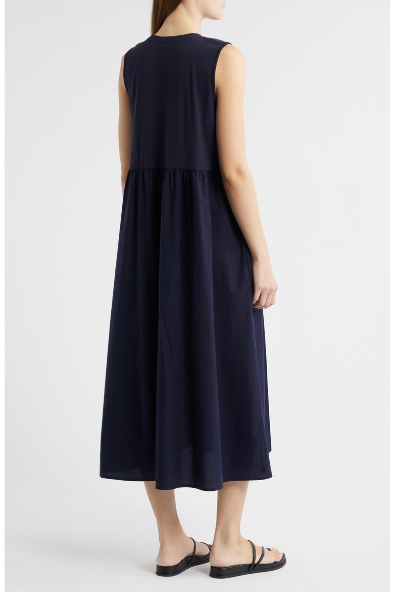 Sleeveless Organic Cotton Midi Dress, Alternate, color, INK