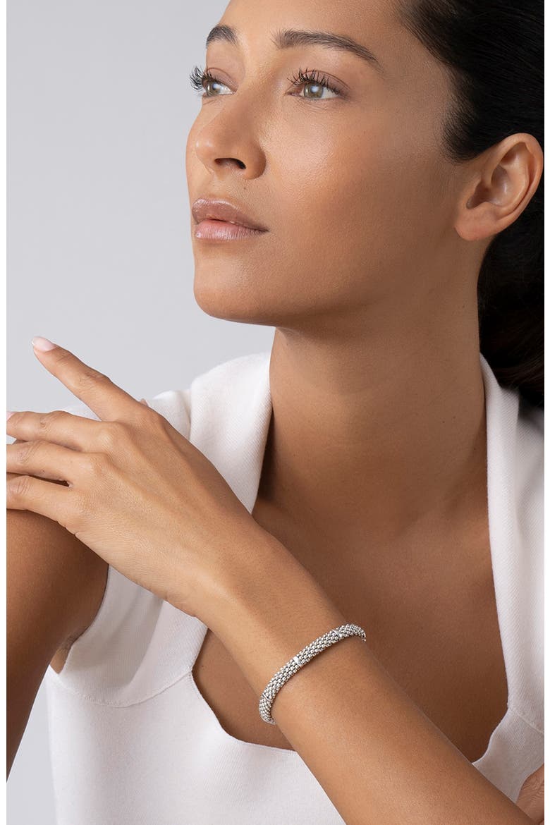 Caviar Sterling Silver Rope Station Bracelet, Alternate, color, STERLING SILVER