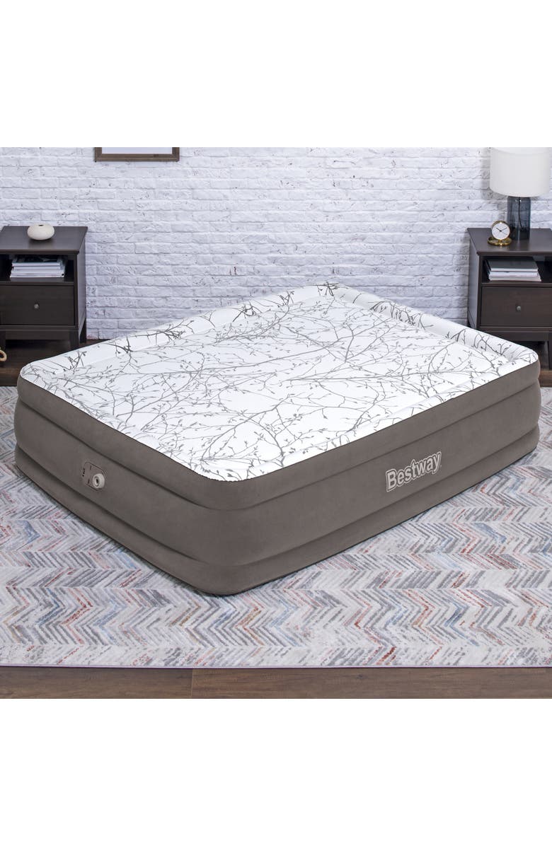 Bestway Tritech Cushify Top 18" Queen Air Mattress with Built-in AC Pump, Alternate, color, Multicolored