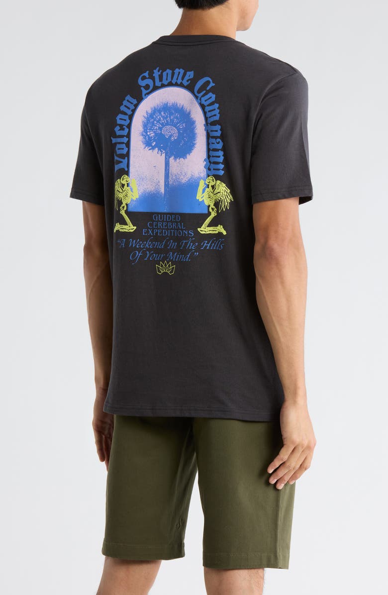 Volcom Cosmic Root Cotton Graphic T-Shirt, Alternate, color, Washed Black Heather