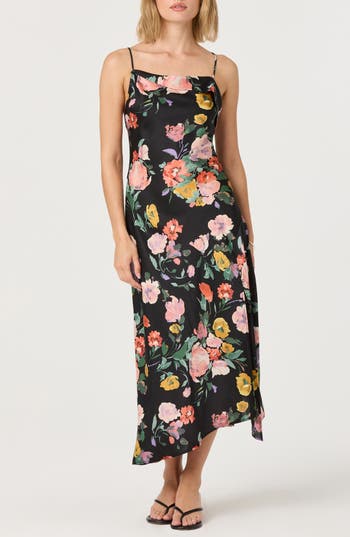 Astr The Label Cowl Neck Slipdress In Black