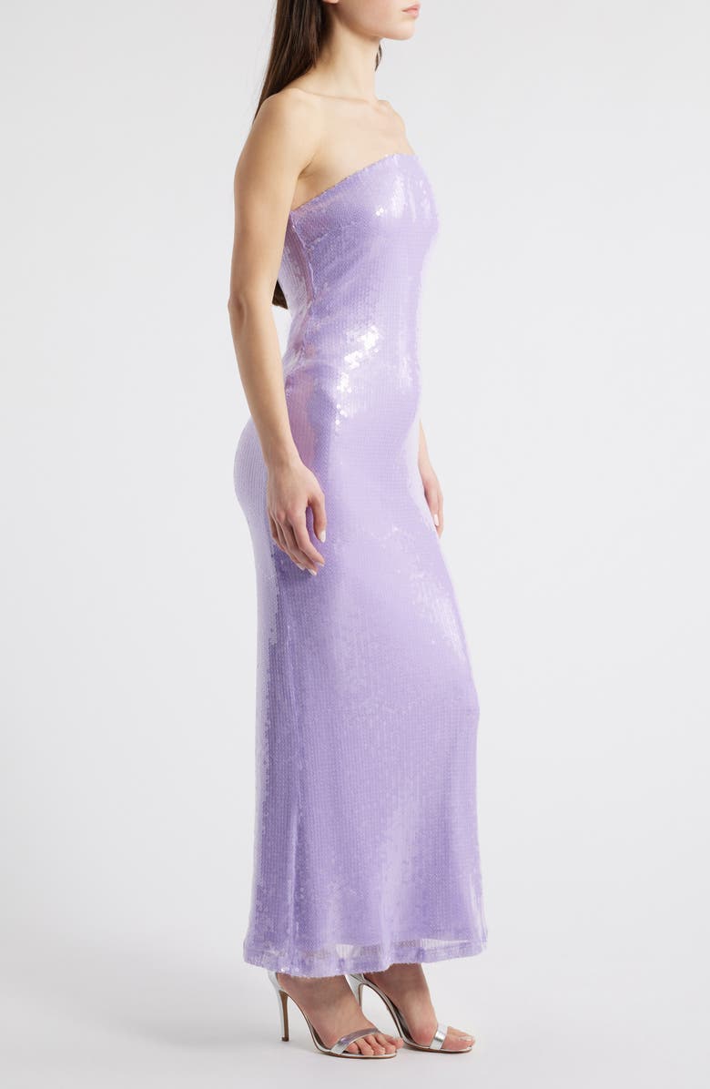 Rare London Strapless Sequin Dress, Alternate, color, Lilac