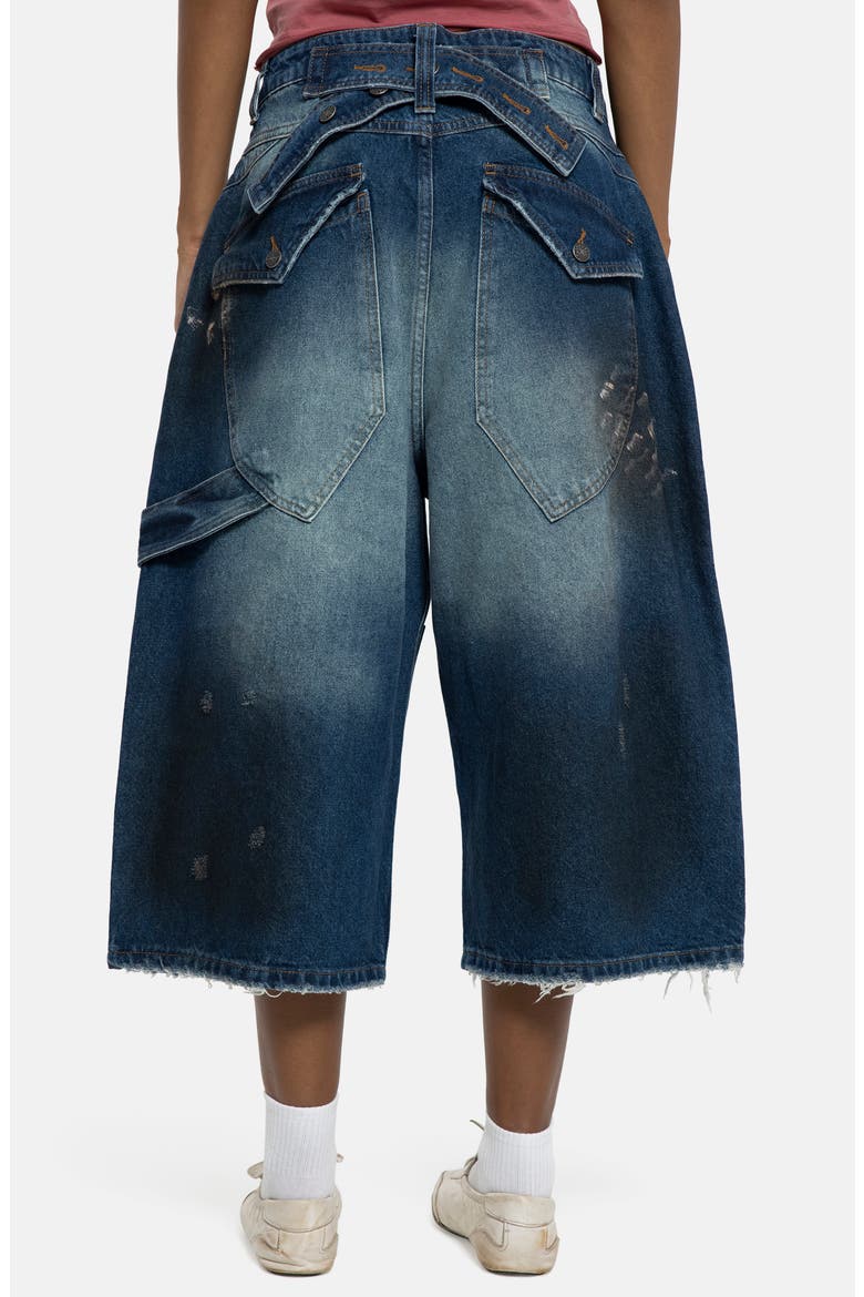 Painted Colossus Crop Wide Leg Jeans, Alternate, color, BLUE