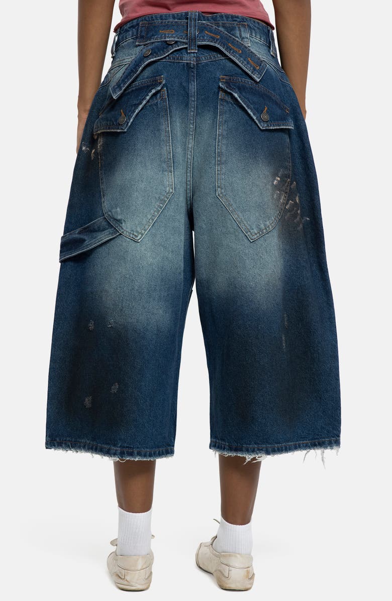 JADED LONDON Painted Colossus Crop Wide Leg Jeans, Alternate, color, Blue