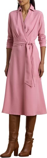 Lauren Ralph Lauren Surplice Long Sleeve Georgette Midi