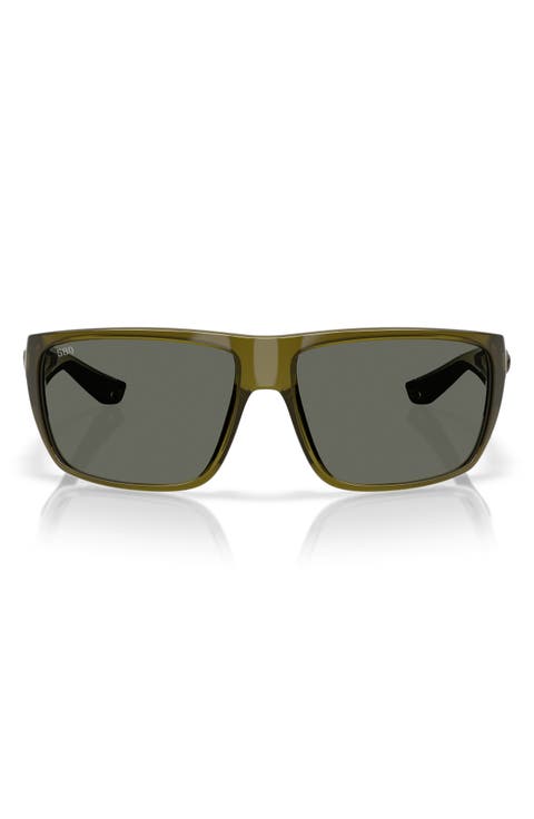 64mm Polarized Rectangular Sunglasses