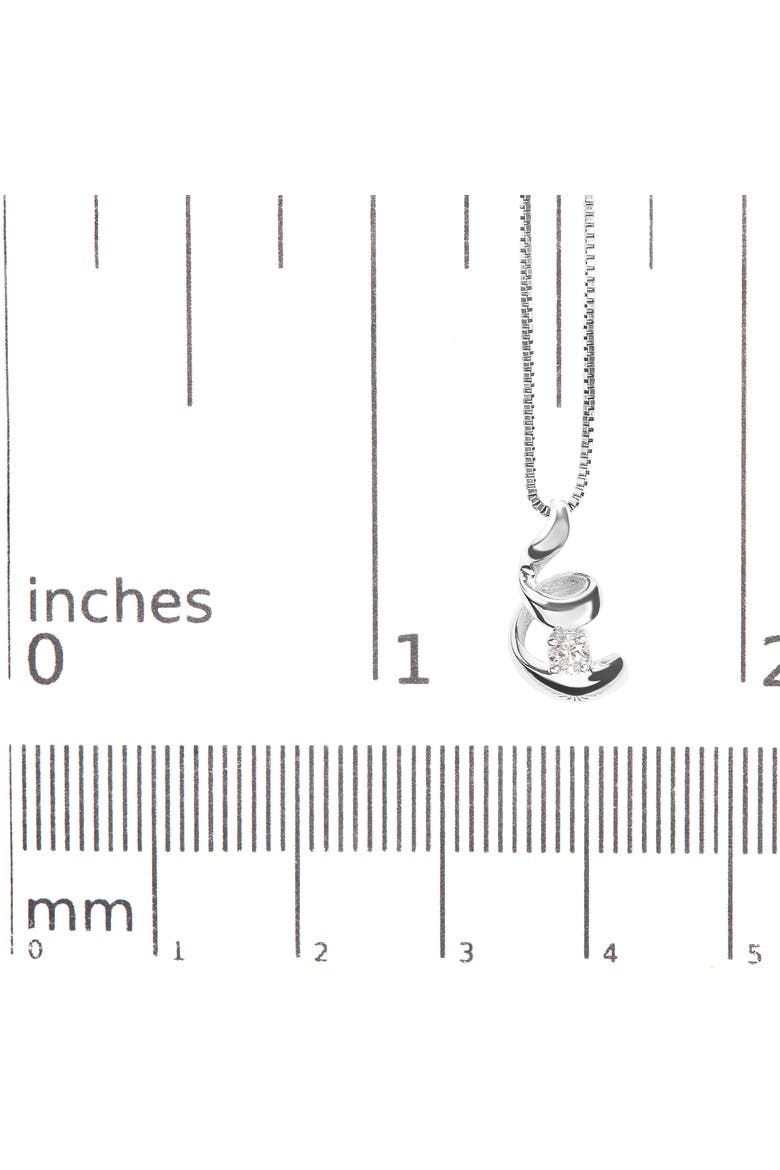 10K White Gold 1/10 Cttw Diamond Solitaire Spiral 18" Pendant Necklace, Alternate, color, White
